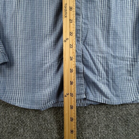 Armani Exchange Hidden Buttons Button Up Shirt Long Sleeve Blue Medium Slim Fit - Picture 4 of 16